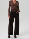 Ayla Baggy Velvet in Espresso
