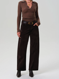 Ayla Baggy Velvet in Espresso