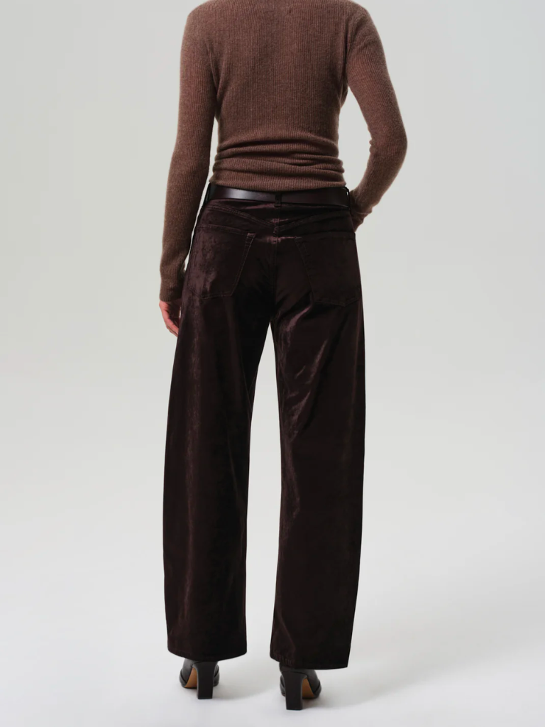 Ayla Baggy Velvet in Espresso
