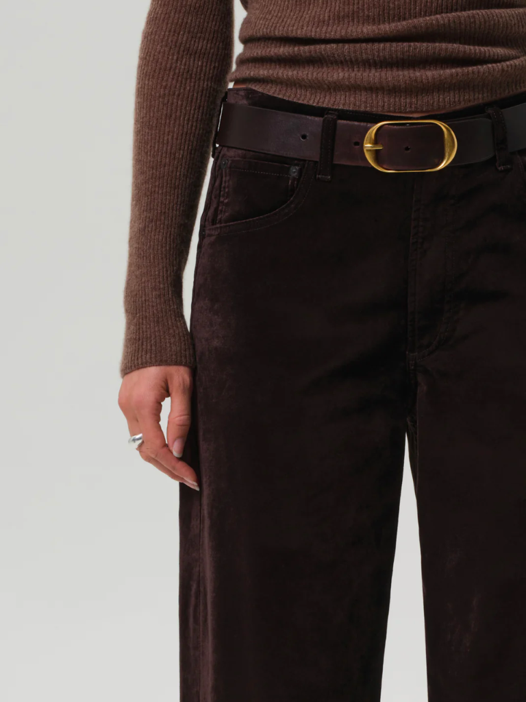 Ayla Baggy Velvet in Espresso