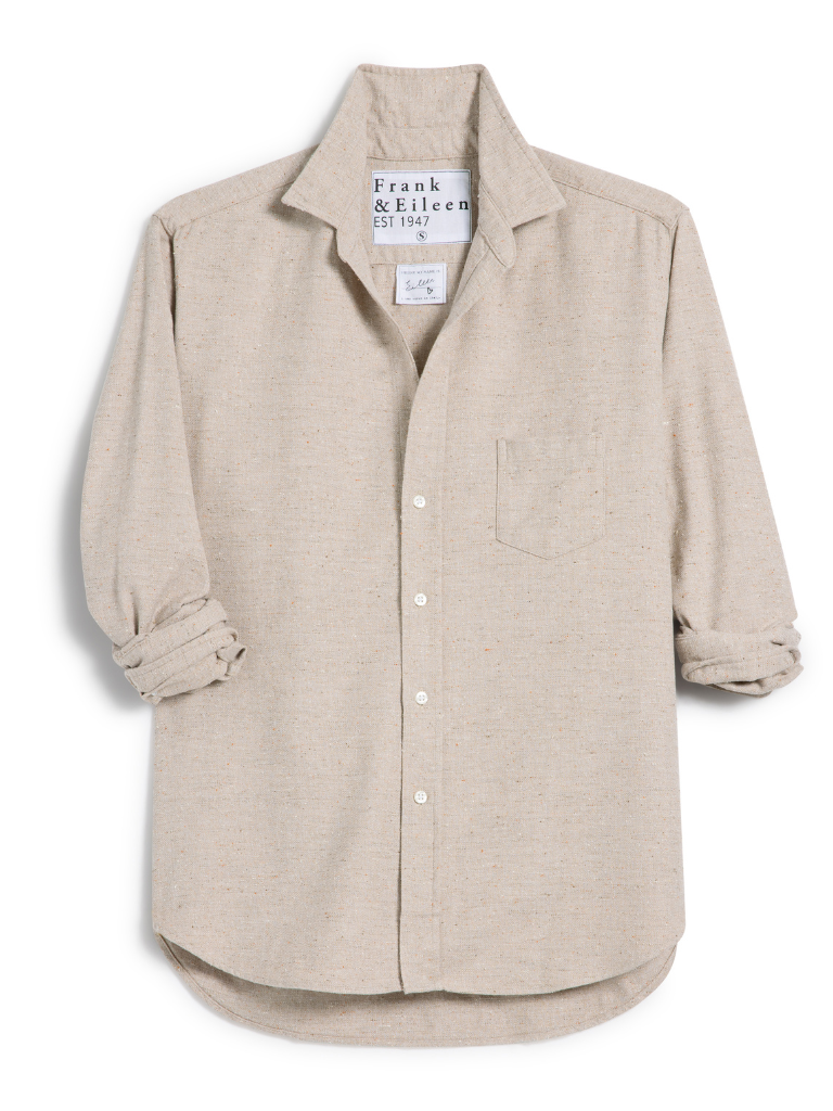 Eileen Button Up Shirt in Textured Sand