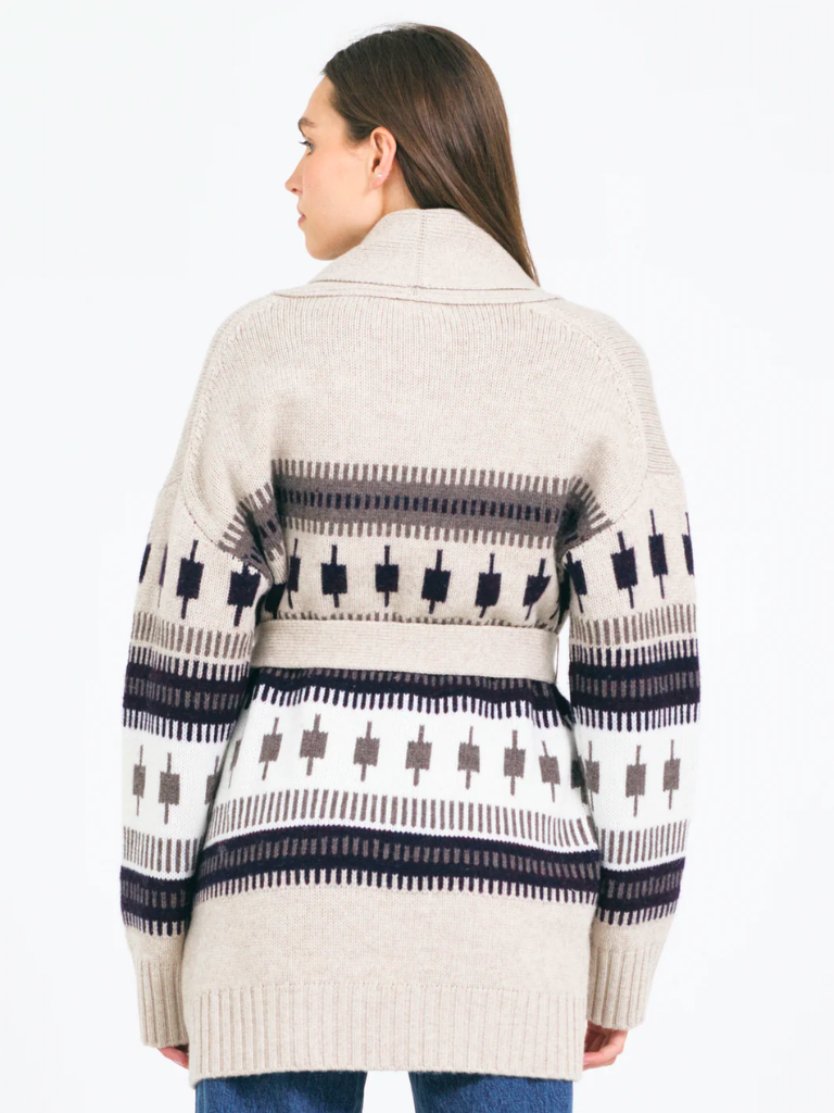 Lovisa Cashmere Cardigan in Biscuit Combo