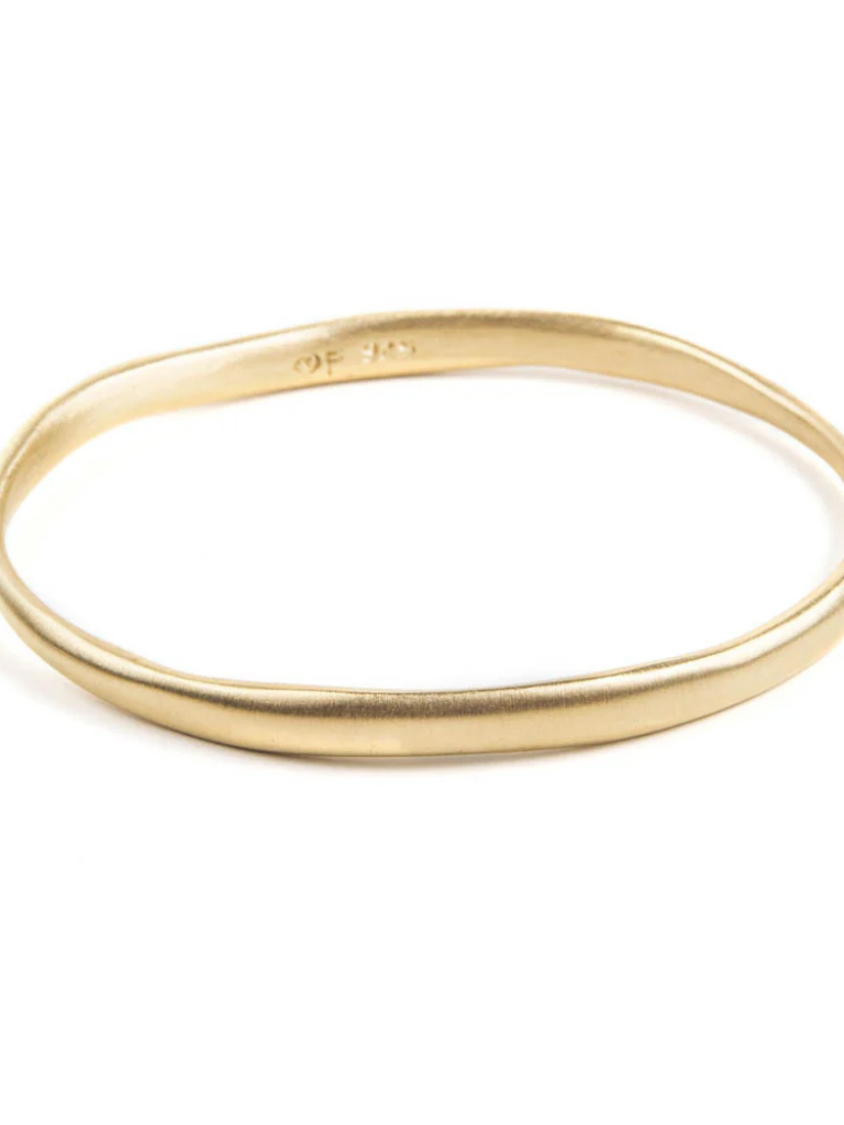Bangle Bracelet in Brushed Gold