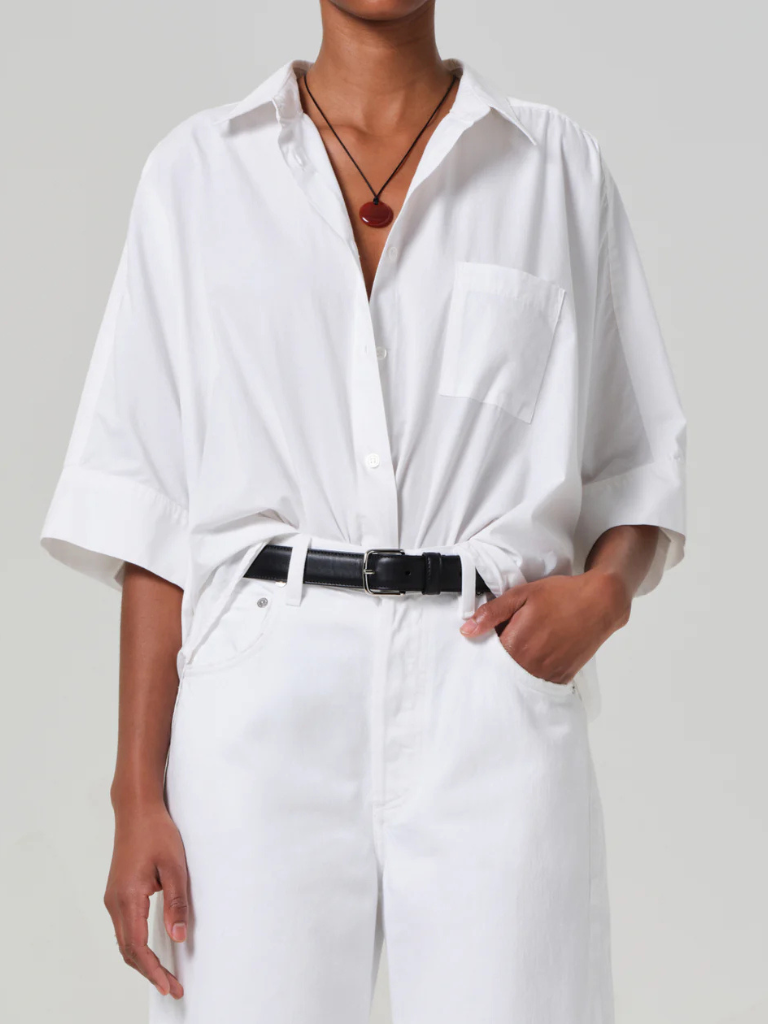 Claire Origami Shirt in Optic White