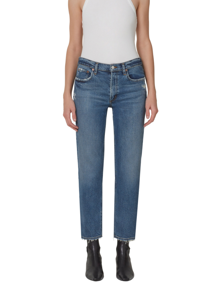 Kye Mid Rise Straight Jean in Notion