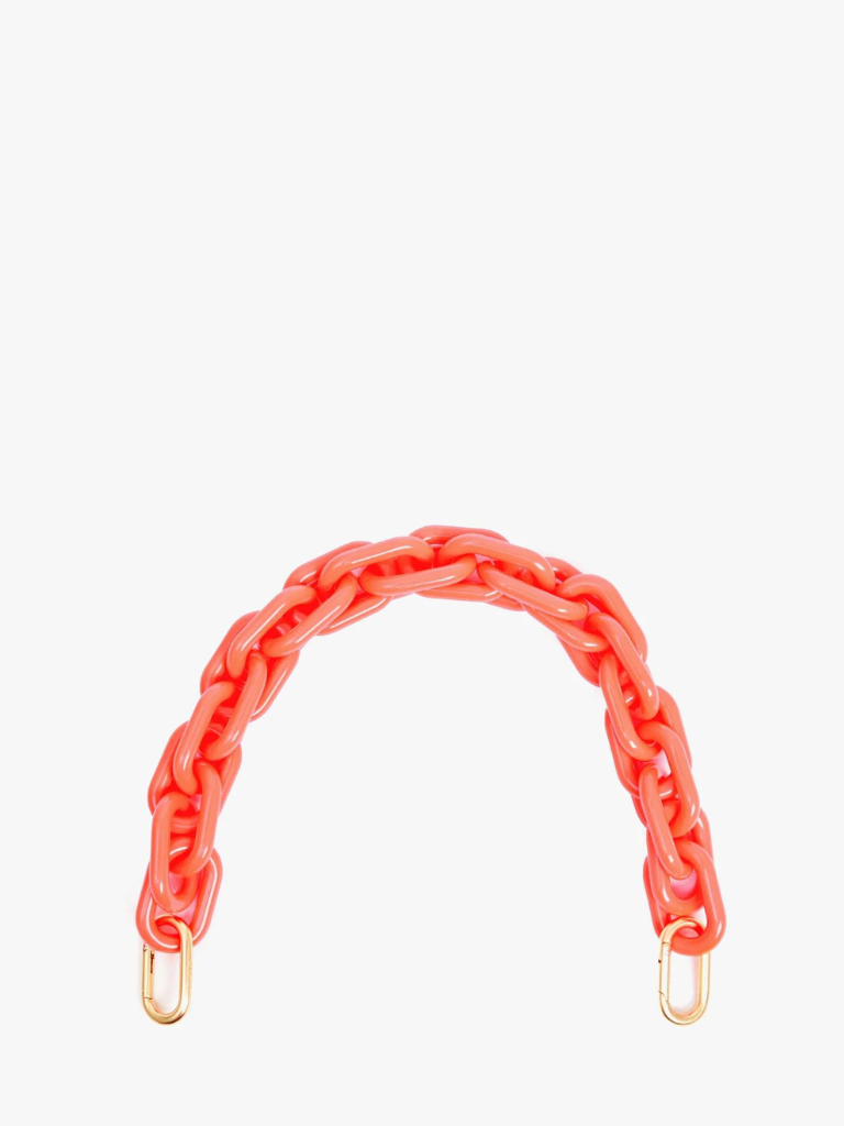 Shortie Shoulder Strap in Bright Coral Resin