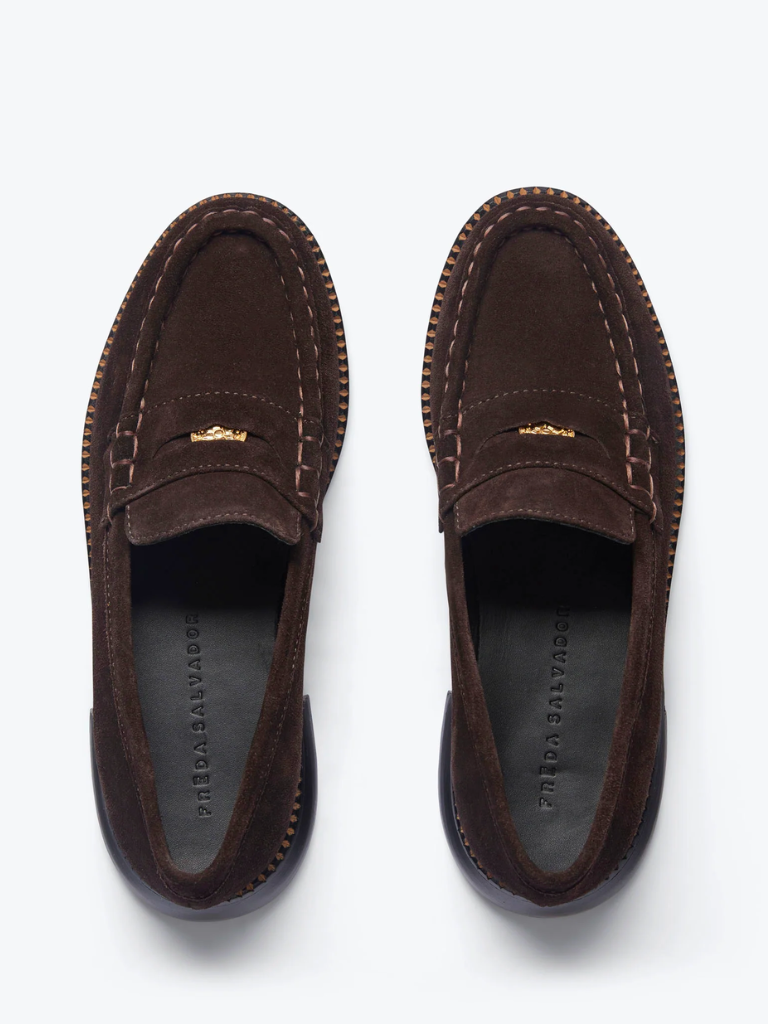 Elba Penny Loafer in Espresso Suede