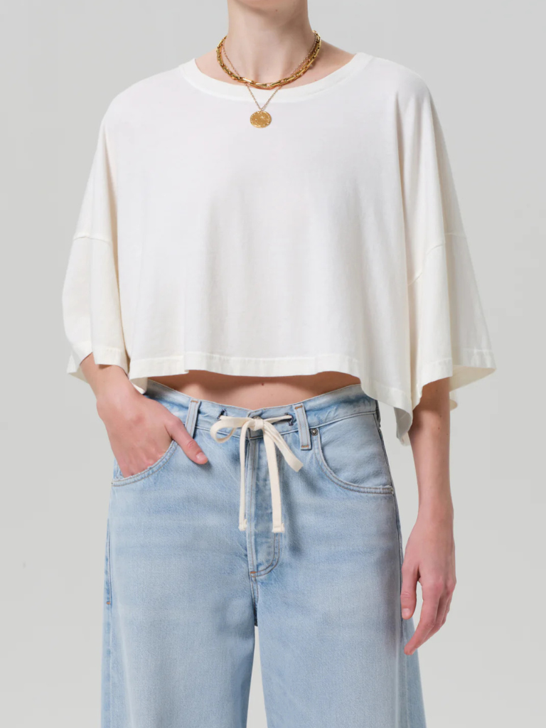 Crop Cape Tee In Pashmina