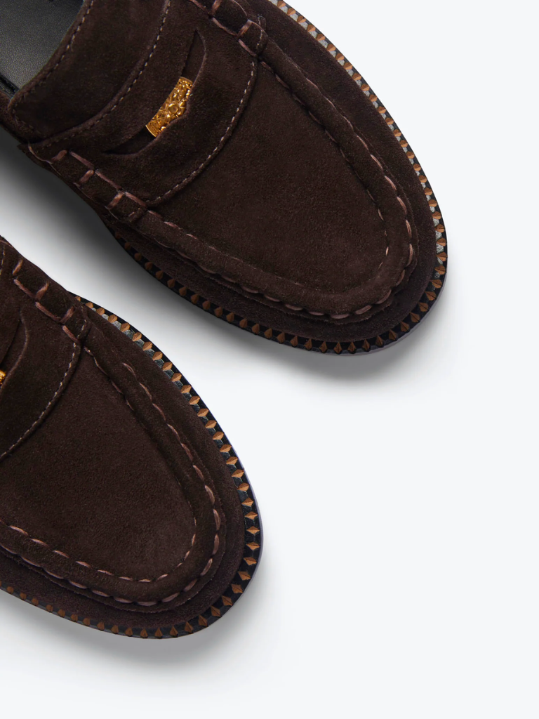 Elba Penny Loafer in Espresso Suede
