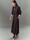 Italian Jaspe Full Skirt in Heather Grey