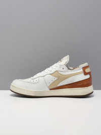 MI Basket Row Cut Heritage Shoe in White/Beige