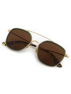 Austin Sunglasses in 18K Titanium + Bottle Green + Zulu