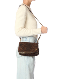 Bobi S Shoulder Bag in Leopard Suede