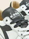 MI Basket Low Heritage Shoe in Metallic Dirty White/Black