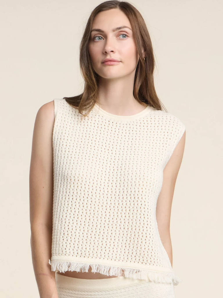 Cova Sleeveless Tank in Milk