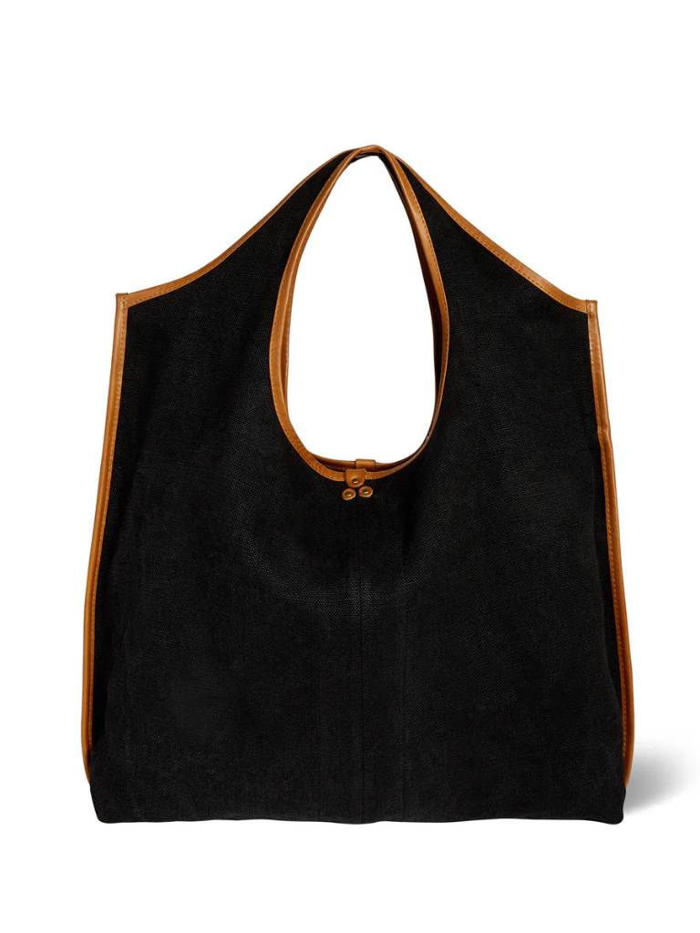 Paco Soft Tote in Black Linen