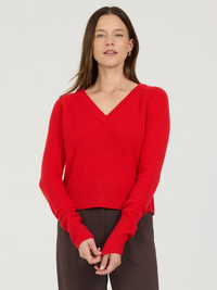 Blakely Cashmere V-Neck in Lingon
