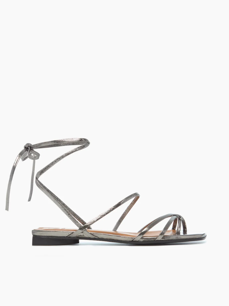 Fatale Gladiator Sandal in Acero Metallic Leather