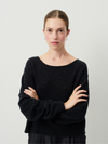 Raxow Boatneck Sweater in Charcoal Melange