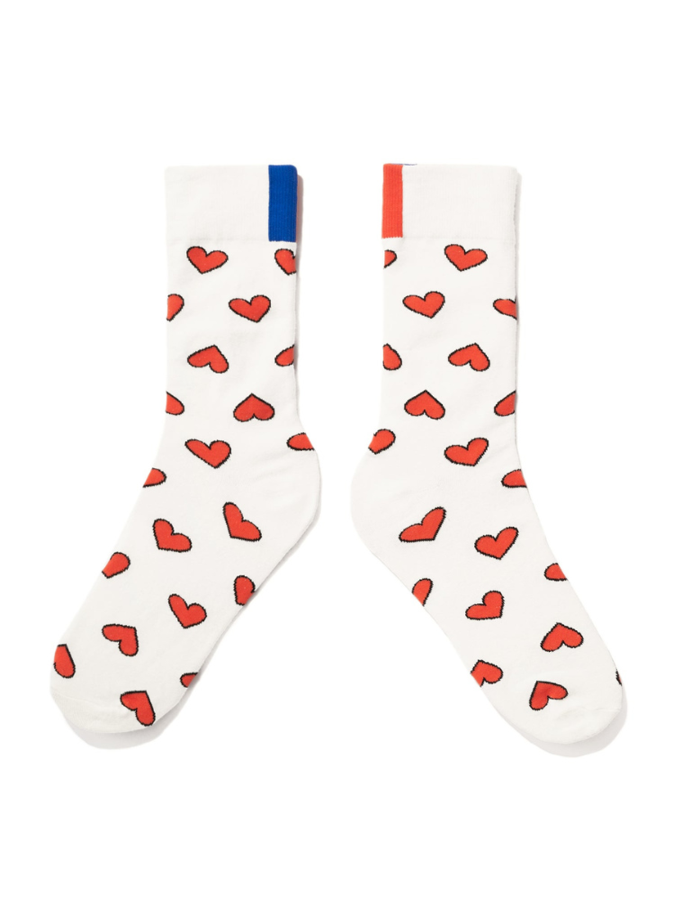 The Women’s Multi Heart Dress Sock in Cream