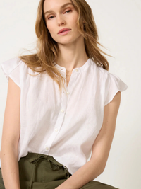 Janey Linen Top in White