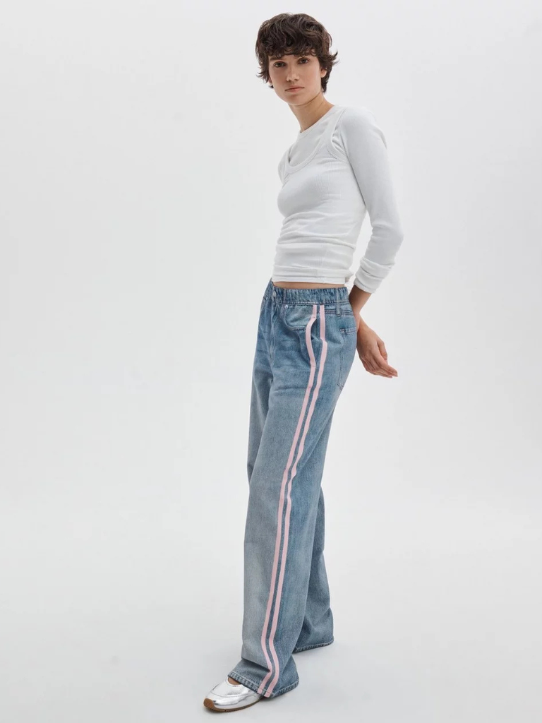 Miramar Sport Stripe Track Pants in Pink Stripe