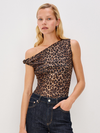 Orelia Asymmetrical Top in Brown Nala