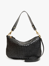 Moyen Messenger in Black Diagonal Woven