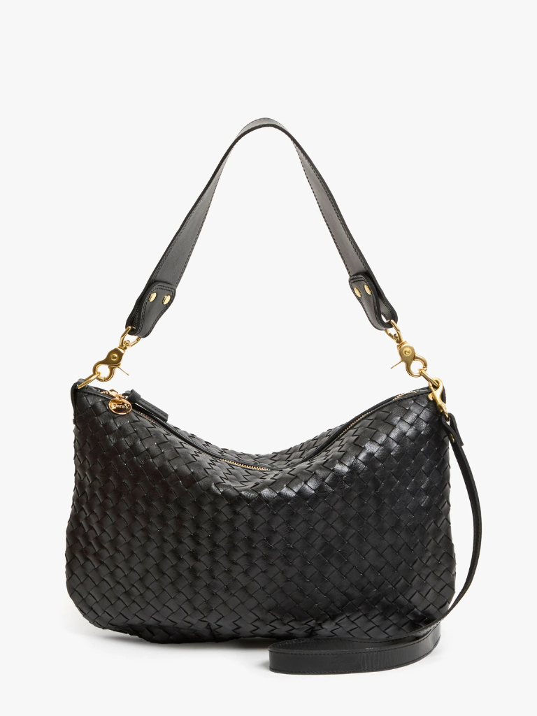 Moyen Messenger in Black Diagonal Woven