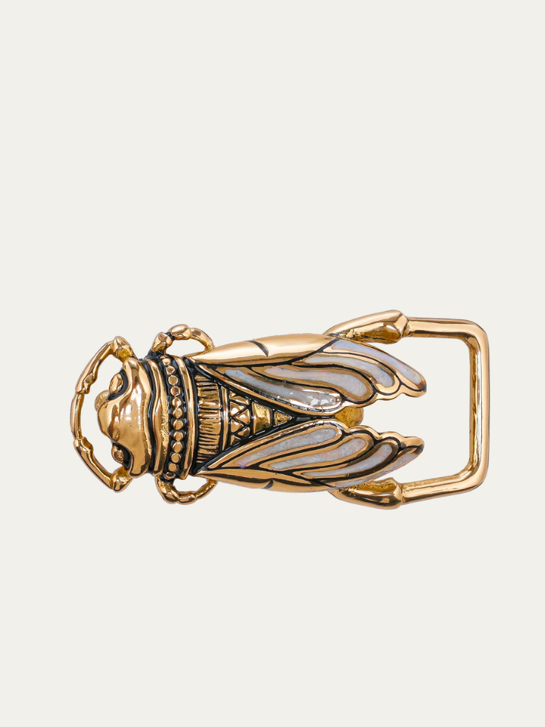 Baby Cicada Belt Buckle in Gold