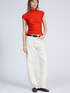 Tana Merino Wool Knit Top in Tomato Red