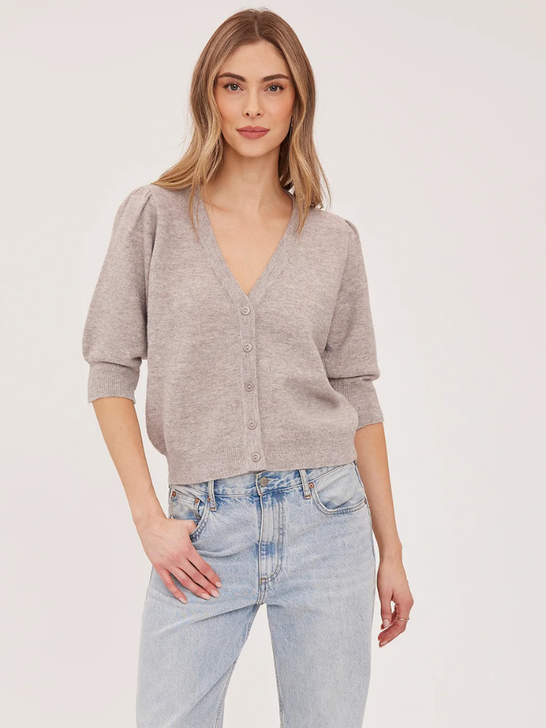 Hildi Knit Top in Heather Latte