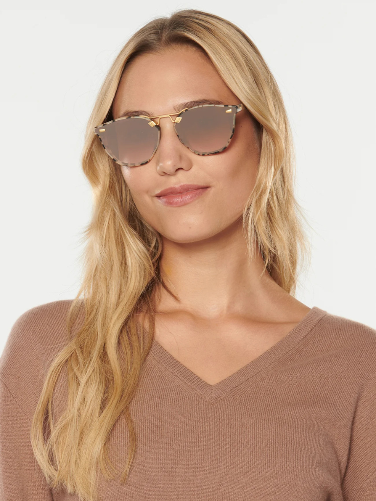 Beau Nylon Sunglasses in Matte Oyster 18k Mirror