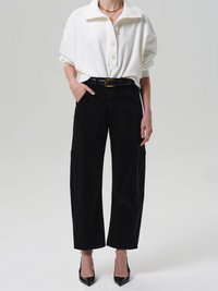 Marcelle Low Slung Easy Cargo Corduroy in Charcoal