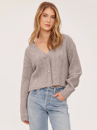 Esme Cardigan in Heather Pebble