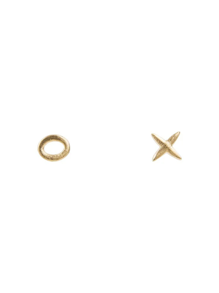 Kiss & Hug Studs in Gold