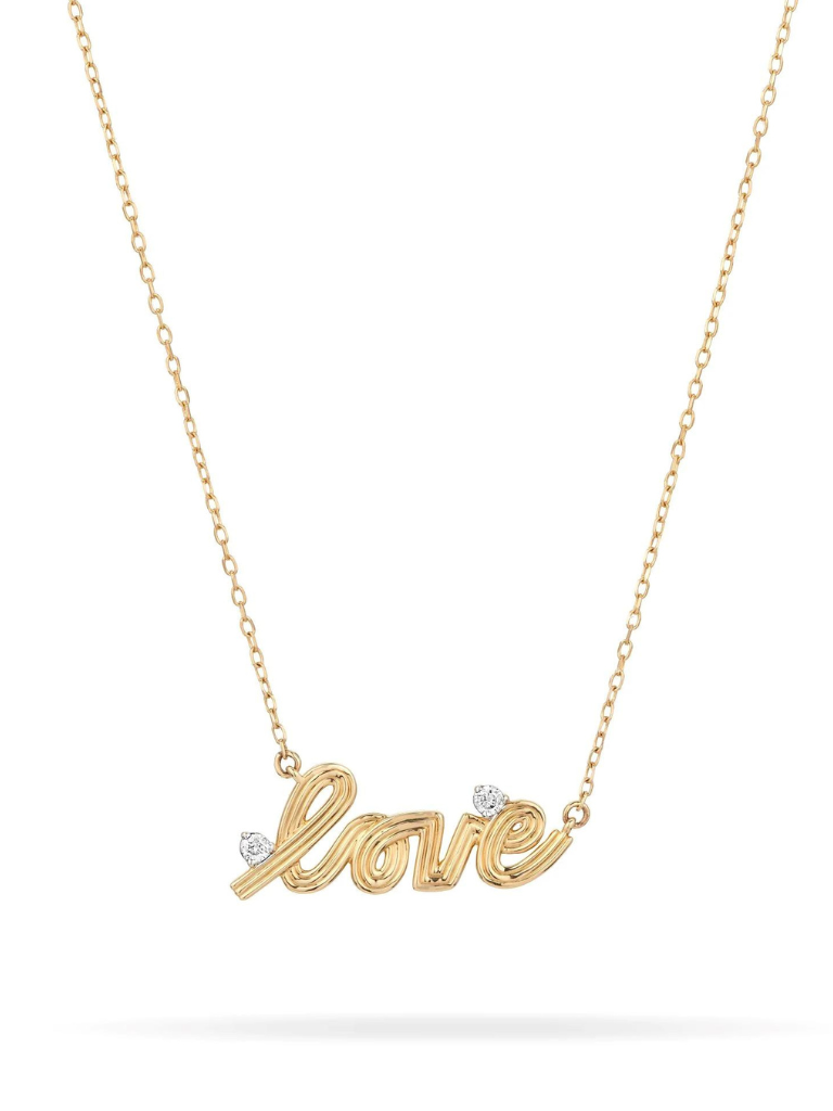 Groovy Love Diamond Necklace in 14k Yellow Gold