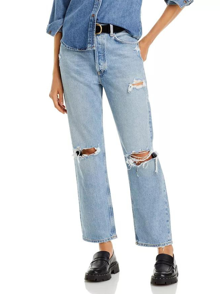 90's Mid-Rise Straight Jean in Threadbare