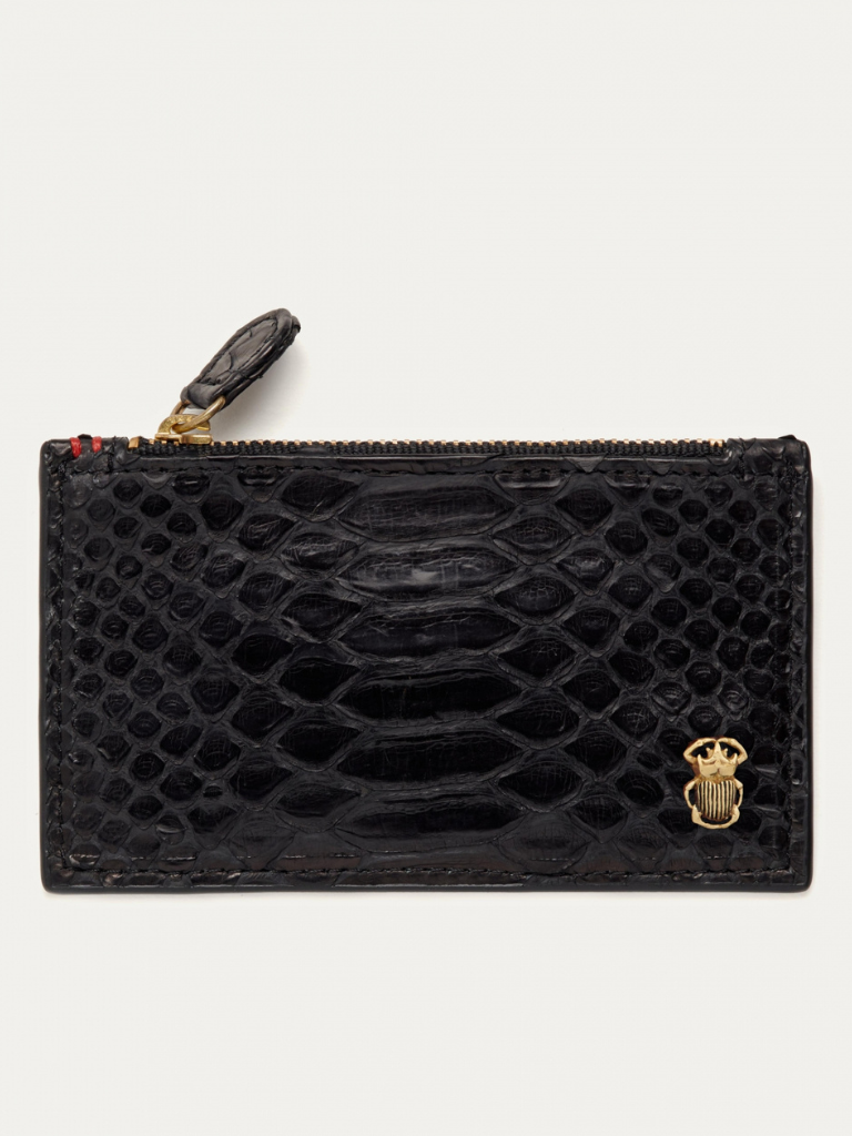 Helena Python Cardholder in Black