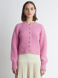 Becca Cardigan Sweater in Taffy Pink