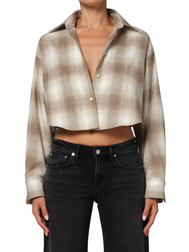 Ana Cropped Shirt in Schiffer Plaid