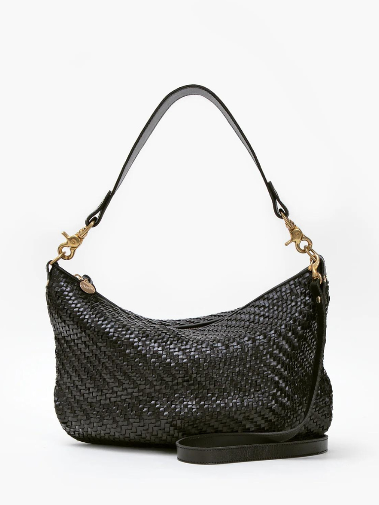 Moyen Messenger in Black Woven Zig-Zag