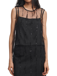 Geena Feather Tank in Black