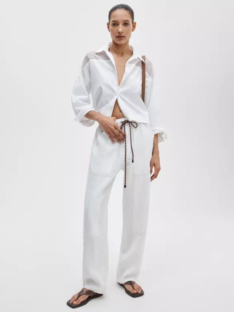 Atlas Linen Pants in White