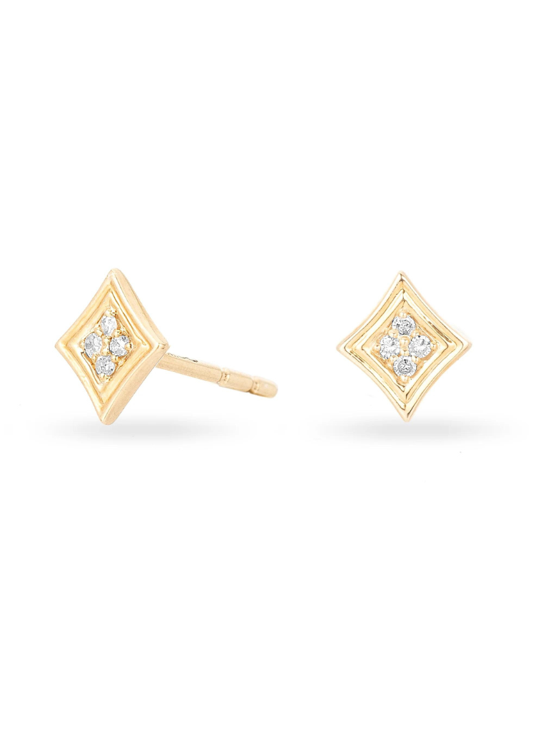 Make Your Move Pave Diamond Posts in 14k Yellow Gold