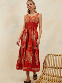 Fawn Eyelet Dress in Terracotta