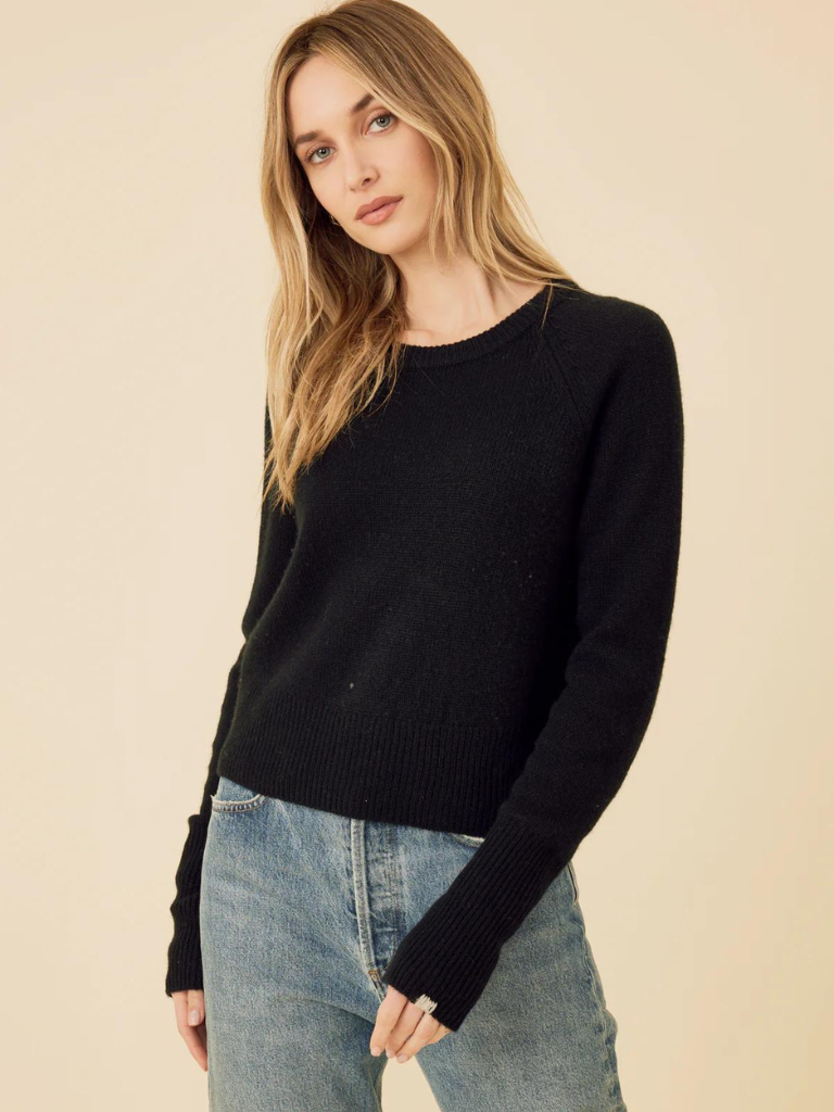 Blakely Cashmere Crewneck in Black