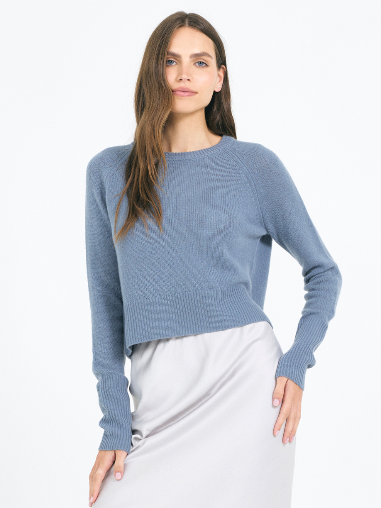 Blakely Cashmere Crewneck in Cadet