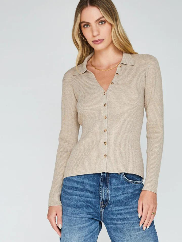Finn Pullover Cardigan in Heather Taupe