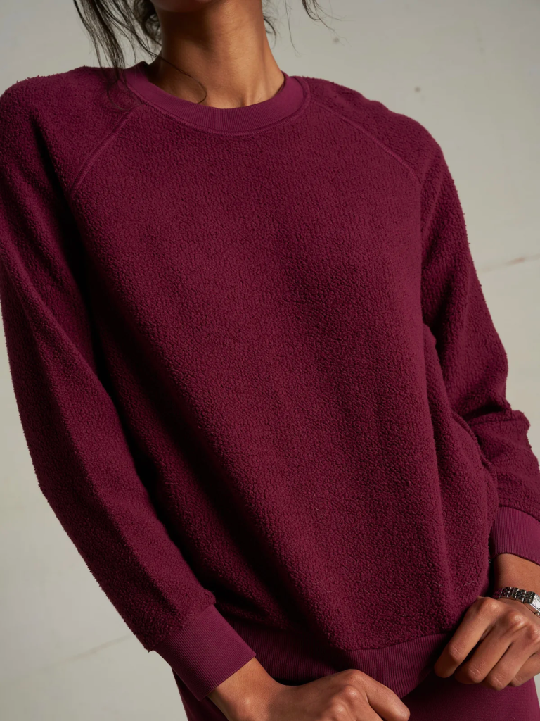 Ziggy Inside Out Shrunken Crew in Dark Burgundy